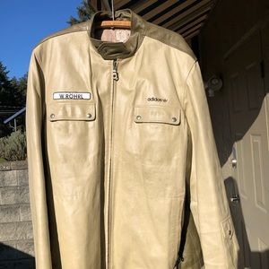 Excellent condition adidas walter Röhrl leather racing jacket.